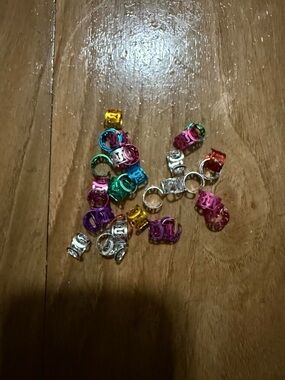 Multicolor Metallic Hair Bead Mix - Bright Assorted Colors